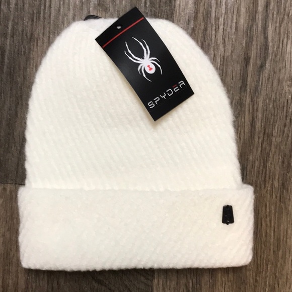 Spyder Accessories - NWT Spyder Diagonal Dimension Ribbed Cuff Beanie White